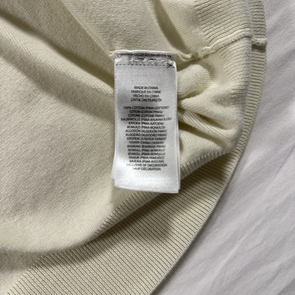 Polo Ralph Lauren Sleeveless Soft Cream Sweater Vest 100%‎ Pima Cotton Size XL
